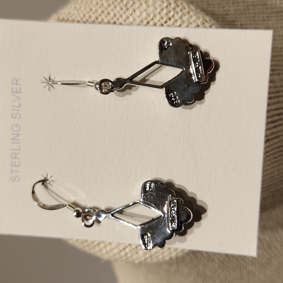 "NEW" Sterling Silver Turquoise Dangle Earrings - Picture 4 of 5